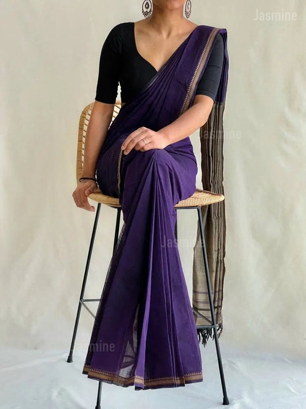 Versatile Plain Narayanpet Cotton Saree in Rich Colors Versatile Plain Narayanpet Cotton Saree in Rich Colors