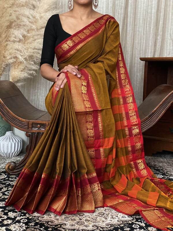 Authentic Zari Border Narayanpet Cotton Sarees Authentic Zari Border Narayanpet Cotton Sarees